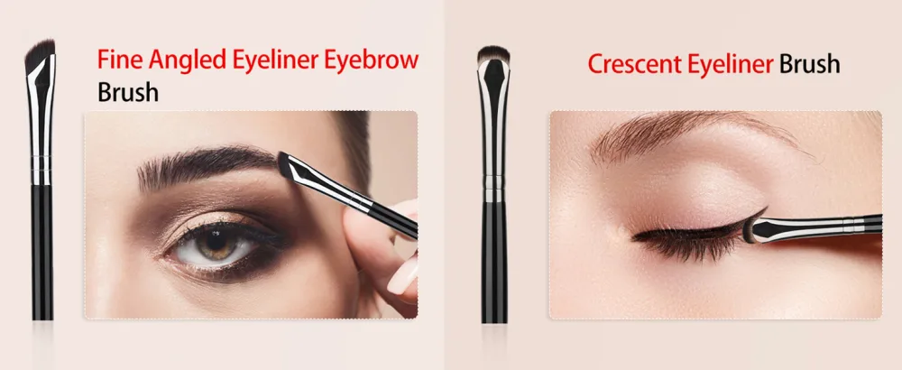 4 Pieces Eyelash Comb Separator Crescent Eyeliner Brush Fine Angled Eyeliner Brush Eyebrow Brush Ultra Thin Liner Brush Eye Makeup Tool - Fine Angled Eyeliner Eyebrow Brush