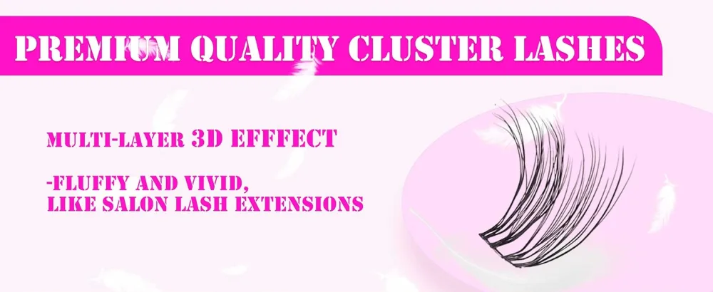 GAQQI Lash Clusters Cluster Eyelash Extensions 80 Cluster Lashes Wispy Natural Eyelash Clusters 10-14mm Cat Eye Multilayered 3D Fluffy Individual Lashes Soft and Thin Band (3D-GQ46) - natural lash clusters wispy eyelash cluster lashes