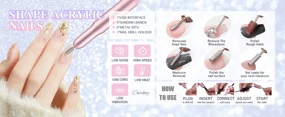 Curkey Acrylic Nail Kit with Everything - 27 Acrylic Powder Professional Nail Kit for Beginners with Everything with Drill - Complete Acrylic Nail Starter Kit with Light Nail Art Decorations Tools - nail kitprofessional nail kit