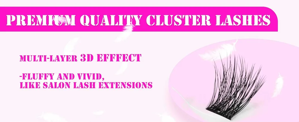 GAQQI Lash Clusters Cluster Eyelash Extensions 120 Cluster Lashes Volume Eyelash Clusters 10-14mm Multilayered 3D Fluffy Individual Lashes Soft and Thin Band (3D-GQ01) - lash clusters fluffy 3D effect volume lash clusters