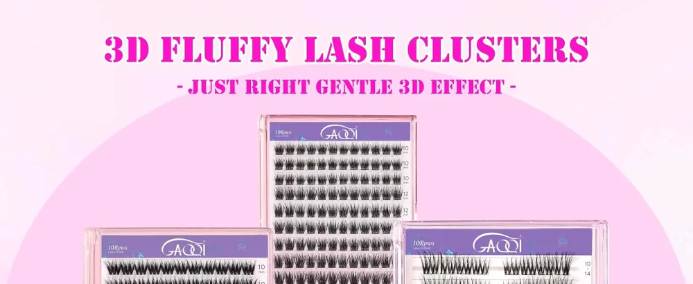 GAQQI Lash Clusters Cluster Eyelash Extensions 110 Cluster Lashes Wispy Volume Eyelash Clusters 10-14mm Multilayered 3D Fluffy Individual Lashes Soft and Thin Band (3D-GQ08) - Fluffy lash clusters 3D cluster lashes