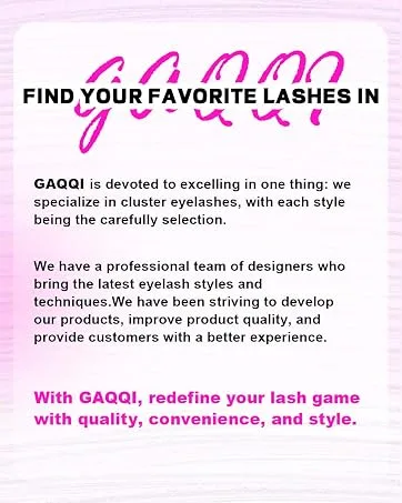 GAQQI Lash Clusters Cluster Eyelash Extensions 110 Cluster Lashes Wispy Volume Eyelash Clusters 10-14mm Multilayered 3D Fluffy Individual Lashes Soft and Thin Band (3D-GQ08) - GAQQI LASH CLUSTERS