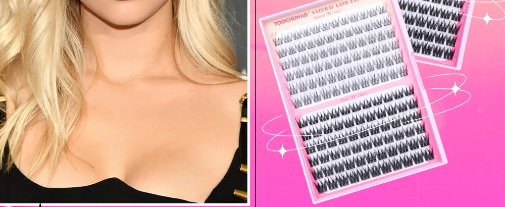 TOOCHUNAG Natural Lash Clusters Wispy Eyelash Extension 9-12mm Individual Lashes CC Curl Eyelash Clusters Thin Band Cluster Eyelash Extensions 3D Lashes Clusters for Glasses Wears Beginners - LASH