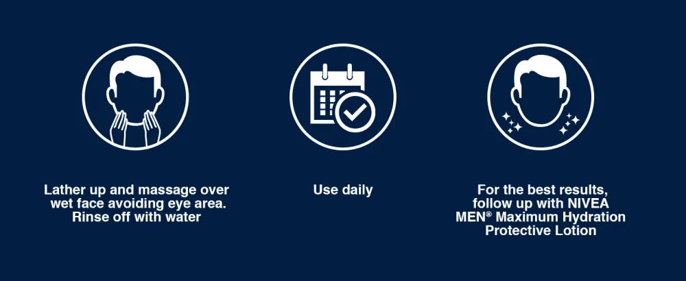 NIVEA MEN Maximum Hydration Moisturizing Face Wash with Aloe Vera, 5 Fl Oz Tube 5 Fl Oz (Pack of 1) - face wash for men, apricot face scrub, aloe vera face wash, vitamin c face wash, face care kit