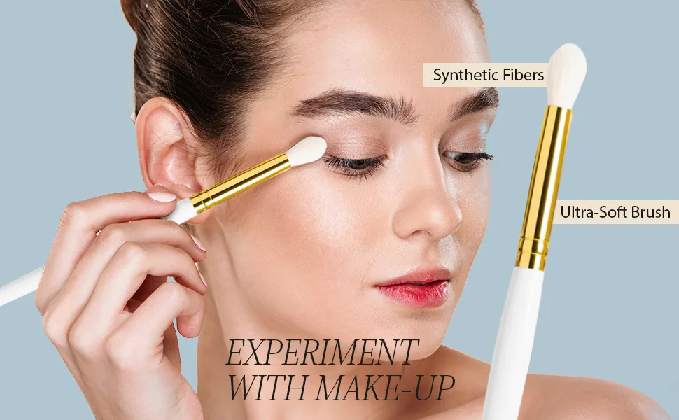 White Gold Collection #8 Medium Crease Brush - Synthetic Fibers