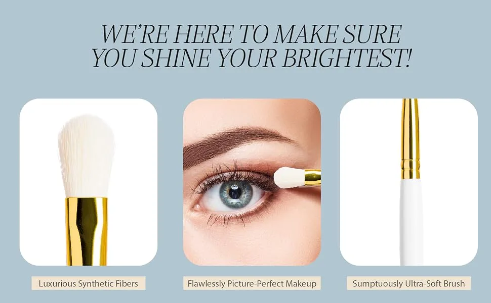 White Gold Collection #10 Small Crease Brush - Shine