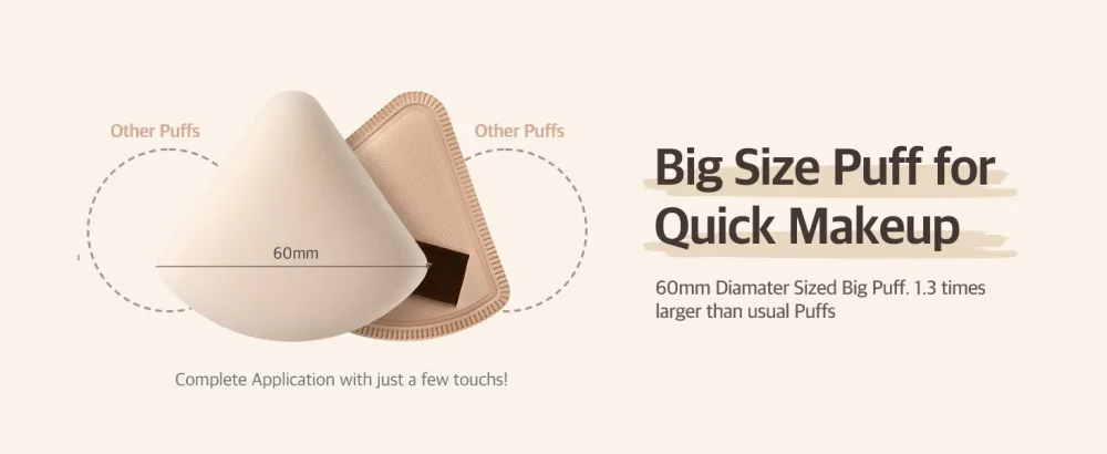 Makeup Powder Puff Triangle Shape | Puff with Latex for Plush and Soft Touch | Big Size Puff for Quick Makeup | Small Puff Tip for Precise Application | Korean Makeup Puff - Studio17 makeup sponge puff latex powder foundation tringle shape even makeup application