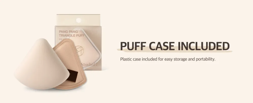 Makeup Powder Puff Triangle Shape | Puff with Latex for Plush and Soft Touch | Big Size Puff for Quick Makeup | Small Puff Tip for Precise Application | Korean Makeup Puff - Studio17 makeup sponge puff latex powder foundation tringle shape even makeup application