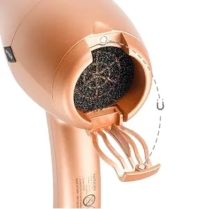 NITION Negative Ions Ceramic Hair Dryer with Diffuser Attachment Ionic Blow Dryer Quick Drying,1875 Watt 2 Speed / 3 Heat Settings,Cool Shot Button,Lightweight,Champagne Gold - nition hair dryer