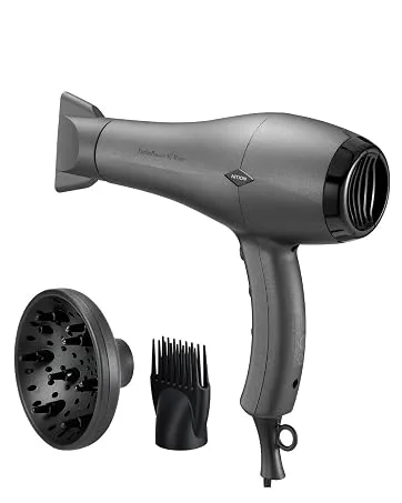 NITION Negative Ions Ceramic Hair Dryer with Diffuser Attachment Ionic Blow Dryer Quick Drying,1875 Watt 2 Speed / 3 Heat Settings,Cool Shot Button,Lightweight,Champagne Gold - NITION hair dryer