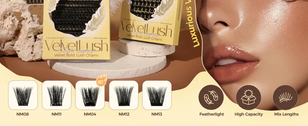 LASHVIEW Lash-Extension-Clusters Volume Lash Clusters 9-18mm mix Fluffy Lash Extension D Curl Individual Lashes DIY Clusters Lashes Extension at Home NM04 - LASHVIEW