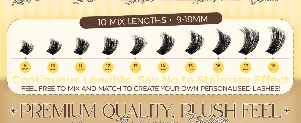 LASHVIEW Lash-Extension-Clusters Volume Lash Clusters 9-18mm mix Fluffy Lash Extension D Curl Individual Lashes DIY Clusters Lashes Extension at Home NM04 - LASHVIEW