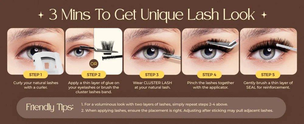 LASHVIEW Lash-Extension-Clusters Volume Lash Clusters 9-18mm mix Fluffy Lash Extension D Curl Individual Lashes DIY Clusters Lashes Extension at Home NM04 - LASHVIEW