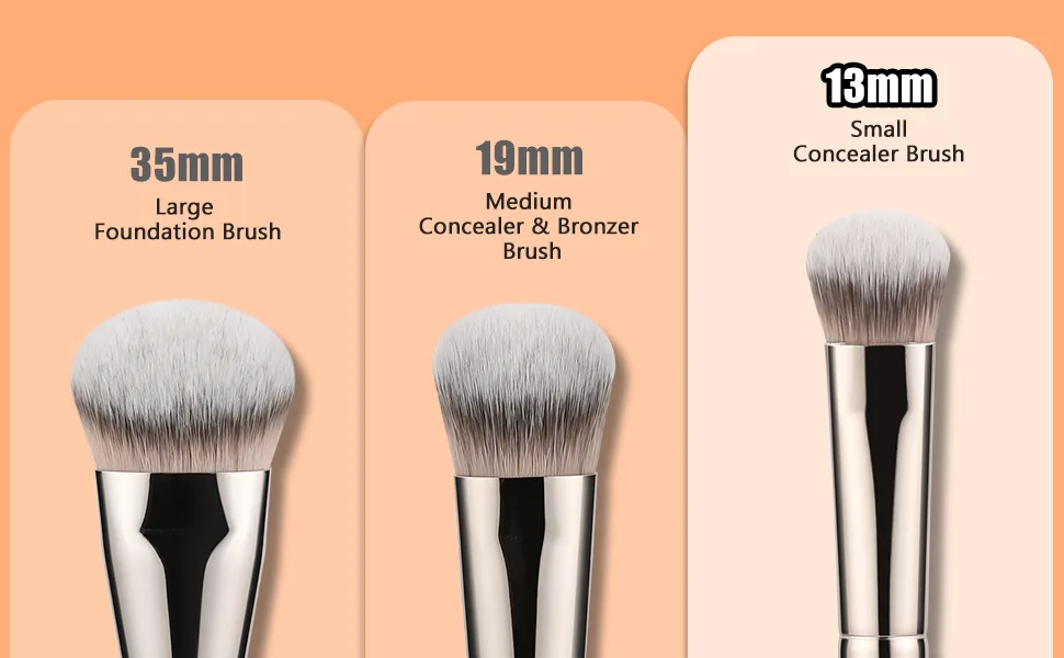 TEOYALL Under-Eye Concealer Brush Small Flat Angled Synthetic Bristles Flawless Coverage Multitask Brush with Liquid Cream Powder - under eye concealer brush