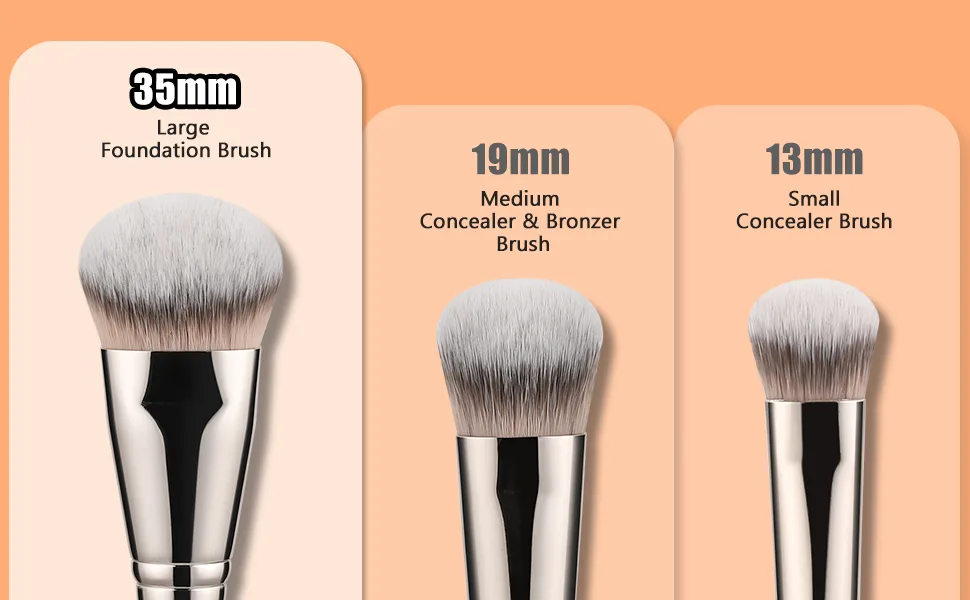 TEOYALL Flat Angled Foundation Brush Large Dense Synthetic Bristles Kabuki Brush for Base Makeup with Liquid Cream Powder - foundation brush for liquid foundation