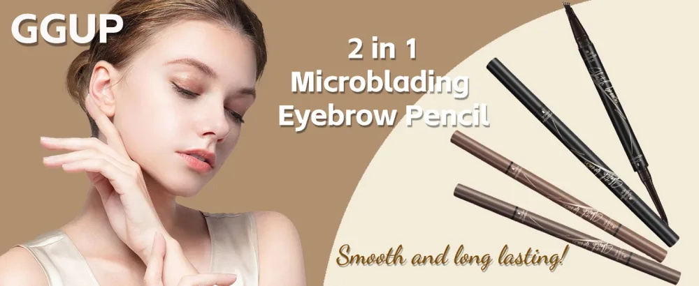 Microblading Eyebrow Pencil Brow Pencil 2-in-1 Dual-headed Eyebrow Pen with 4-Prong Micro-Fork-Tip Applicator and Precise Brush-Tip Create Natural-Looking Brows Stay on All Day Light Brown Light-brown - dual headed eyebrow pencil
