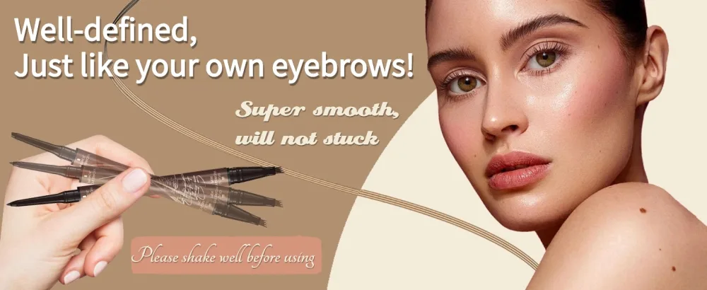 Microblading Eyebrow Pencil Brow Pencil 2-in-1 Dual-headed Eyebrow Pen with 4-Prong Micro-Fork-Tip Applicator and Precise Brush-Tip Create Natural-Looking Brows Stay on All Day Light Brown Light-brown - Natural Eye Brow Pencils