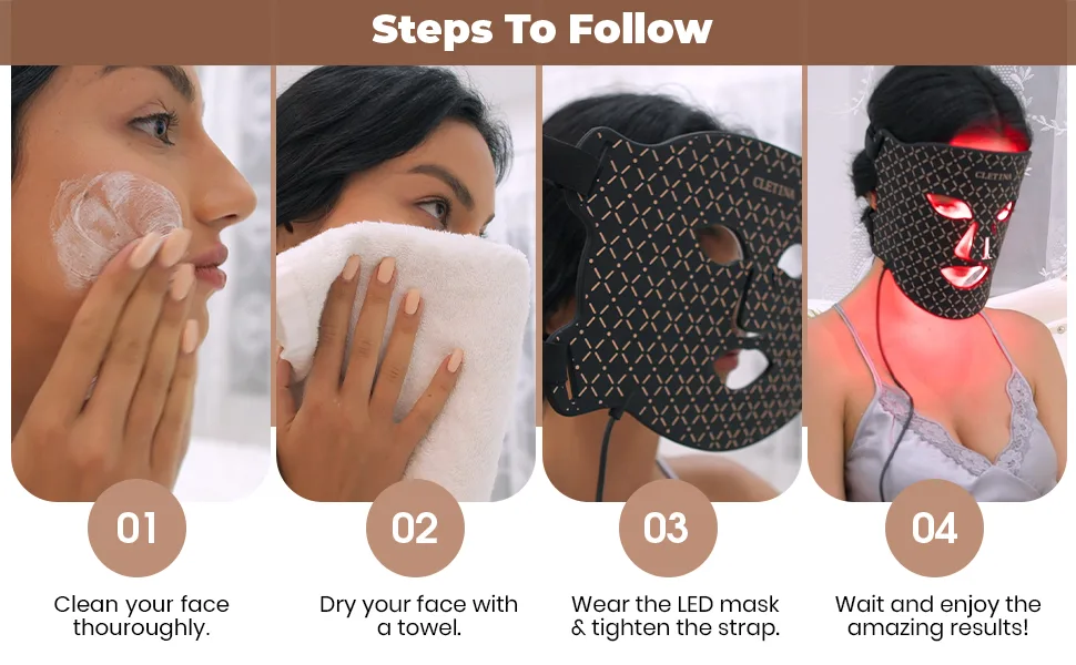 LED Light Therapy Mask Red Blue Near-Infrared Face Light Therapy Mask for Acne Wrinkle - product information 11