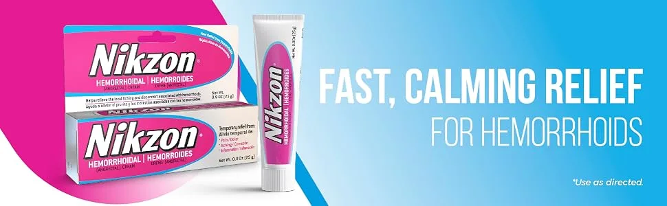 Nikzon Hemorrhoidal Cream, Vasoconstrictor & Anesthetic Cream Pain Itching Inflammation Relief, 0.9 oz - product information 1