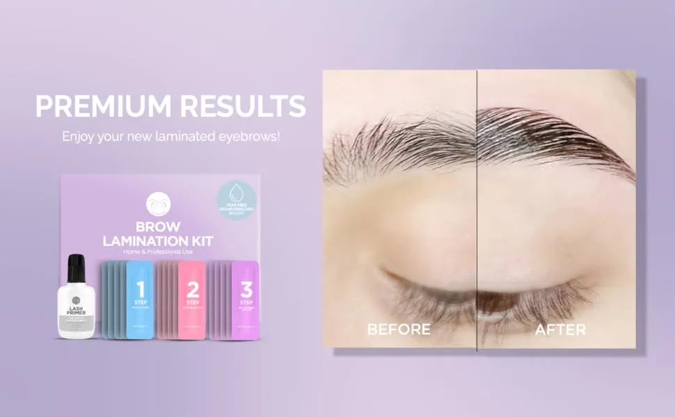 At Home Brow Lamination Kit - DIY Eyebrow Lamination Kit Professional Eye Brow Perm Kit Instant DIY Eyebrow Lift Kit for Fuller Thicker Brows Lasts For Upto 8 Weeks - BROW PERM