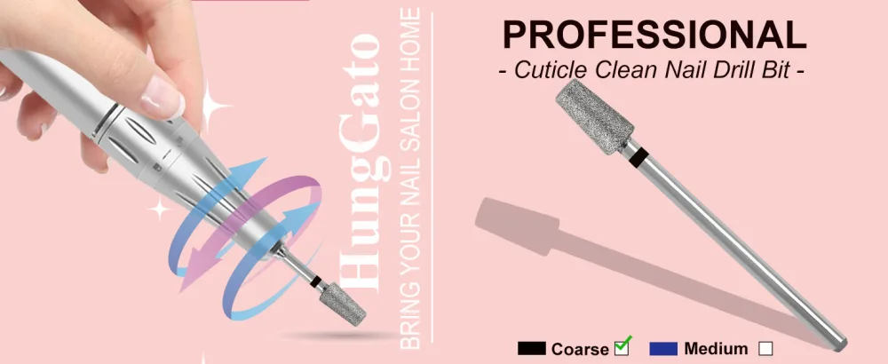 Tapered Barrel Shape Cuticle Nail Drill Bits Diamond Drill Bits 3/32 Professional Safety Cuticle Clean Drill for Electric Remove Cuticle Dead Skin Manicure Tools (Coarse) - cuticle nail drill bit