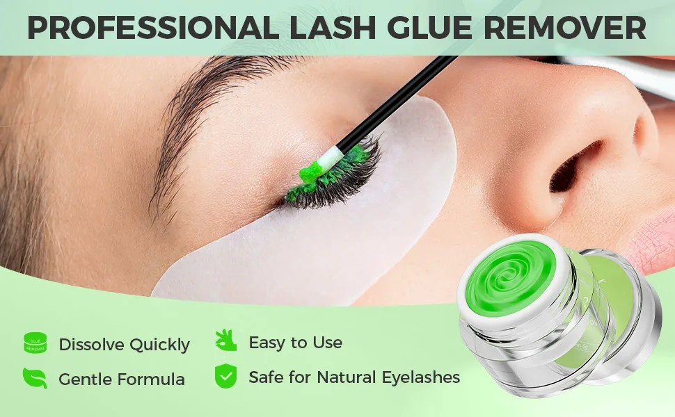 Eyelash Extension Remover Cream Professional Lash Remover for Lash Extensions Low Irritation Fast Dissolution Lash Extension Remover Cream for Salon Use 5g (Strawberry) - Eyelash Extension Remover