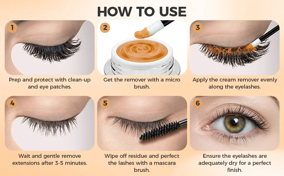 Eyelash Extension Remover Cream Professional Lash Remover for Lash Extensions Low Irritation Fast Dissolution Lash Extension Remover Cream for Salon Use 5g (Strawberry) - Eyelash Extension Remover
