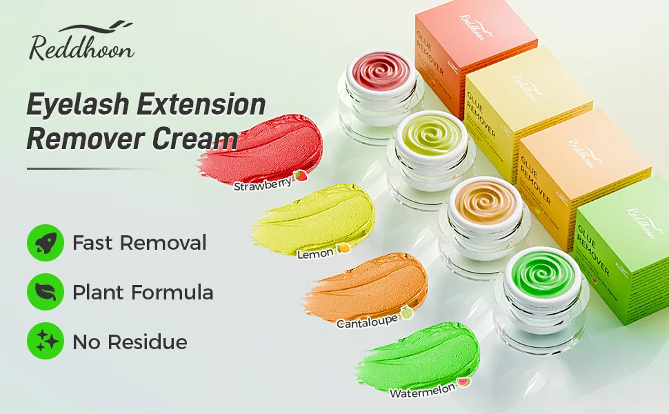Eyelash Extension Remover Cream Professional Lash Remover for Lash Extensions Low Irritation Fast Dissolution Lash Extension Remover Cream for Salon Use 5g (Strawberry) - Eyelash Extension Remover Cream