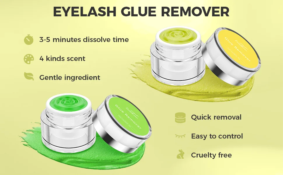 Eyelash Extension Remover Cream Professional Lash Remover for Lash Extensions Low Irritation Fast Dissolution Lash Extension Remover Cream for Salon Use 5g (Strawberry) - Eyelash Glue Remover