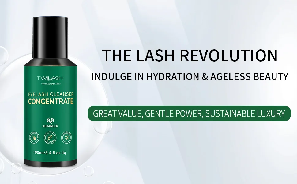 Eyelash Cleanser Concentrate 100ml/ 3.42oz - Professional Unscented Foaming Lash Shampoo for Extensions with Salon & Home Care - Makes 20.5oz Eyelash Shampoo - lv11