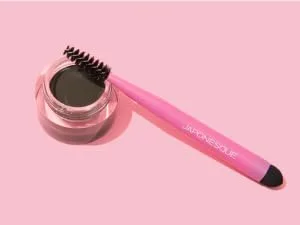 JAPONESQUE Brow Builder Kit Includes Brow Lamination Spatula with Tweezers 5 Brow Stencils and Brow Brush for Application of Gels Waxes and Eyebrow Makeup - Pair with your favorite brow powder
