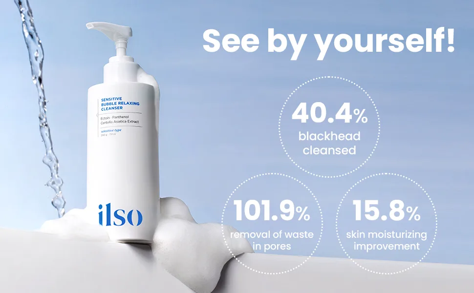 ilso Sensitive Bubble Relaxing Cleanser/All Skin Types/K Beauty Natural Hydrating Skin Care Cleanser 200g - product information 6