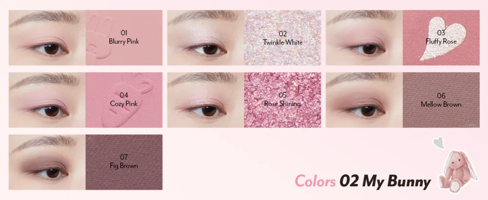 I'M MEME Wonder Soft Layer Palette - 7 Shades | Portable Size Versatile Blendable Neutral Colors with Soft Texture 02 My Bunny 0.23 Oz - wonder soft layer