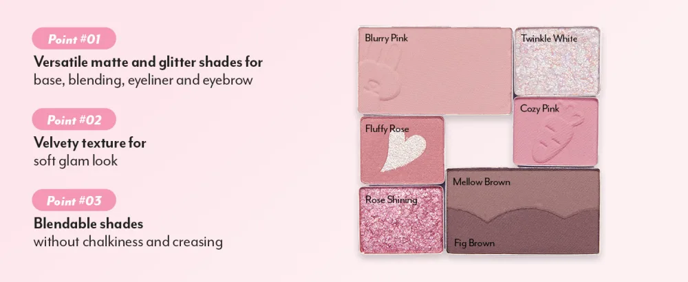 I'M MEME Wonder Soft Layer Palette - 7 Shades | Portable Size Versatile Blendable Neutral Colors with Soft Texture 02 My Bunny 0.23 Oz - wonder soft layer