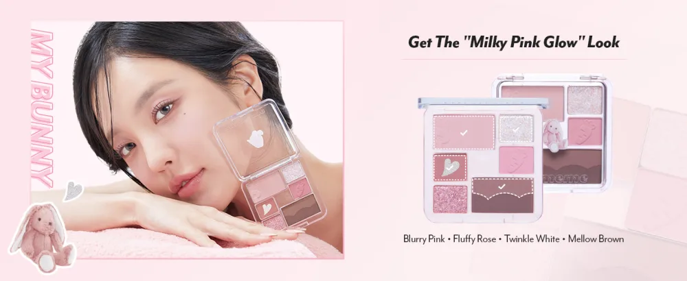 I'M MEME Wonder Soft Layer Palette - 7 Shades | Portable Size Versatile Blendable Neutral Colors with Soft Texture 02 My Bunny 0.23 Oz - wonder soft layer