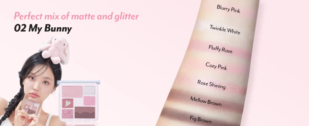 I'M MEME Wonder Soft Layer Palette - 7 Shades | Portable Size Versatile Blendable Neutral Colors with Soft Texture 02 My Bunny 0.23 Oz - wonder soft layer