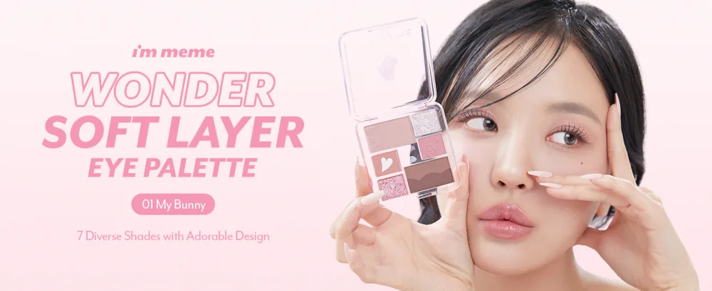 I'M MEME Wonder Soft Layer Palette - 7 Shades | Portable Size Versatile Blendable Neutral Colors with Soft Texture 02 My Bunny 0.23 Oz - wonder soft layer