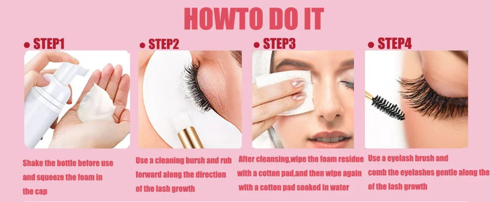 Eyelash Extension Shampoo 500ml Lash Extensions Shampoo Eyelid Foaming Cleanser Paraben & Sulfate Free Non-Irritating for Professional Salon and Home Use Unscented-500ML - lash shampoo