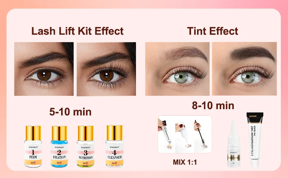 Lash Lift Kit & Brow Lamination Kit: Natural Lash Perm & Lifting Kit Easy for Beginner Black Eyelash Eyebrow Curling Set - Salon Quality at Home - product information 16