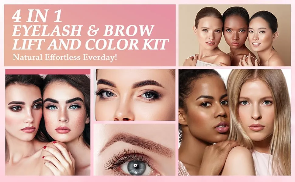 Lash Lift Kit & Brow Lamination Kit: Natural Lash Perm & Lifting Kit Easy for Beginner Black Eyelash Eyebrow Curling Set - Salon Quality at Home - lash perm kit