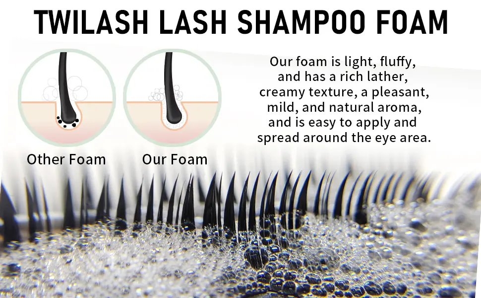 Shampoo for Lash Extensions Unscented 2 Fl Oz / 60ml - Includes 2 Brushes for Cleansing - Cleanser for Professional Salon and Home Use - product information 11