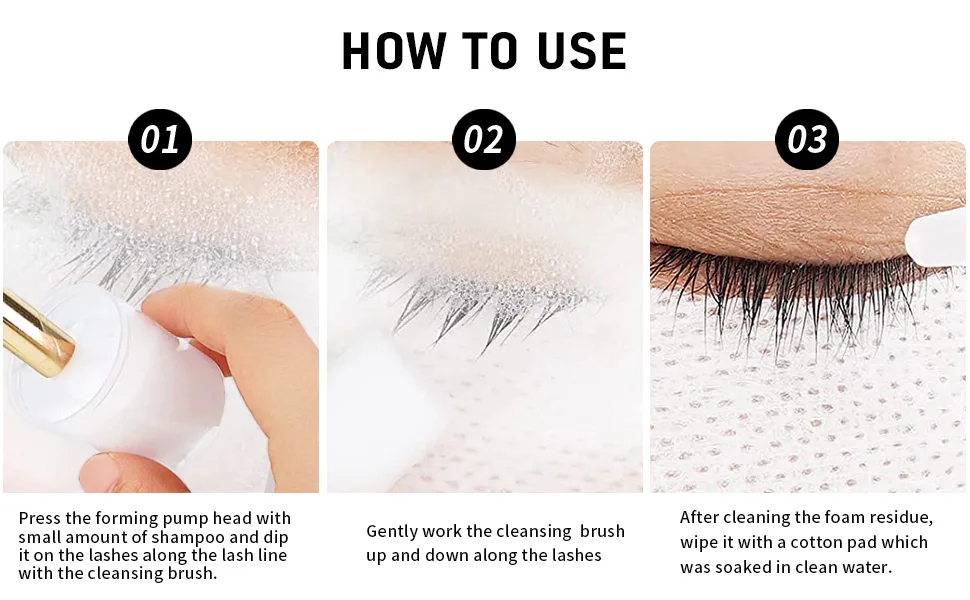 Shampoo for Lash Extensions Unscented 2 Fl Oz / 60ml - Includes 2 Brushes for Cleansing - Cleanser for Professional Salon and Home Use - product information 13