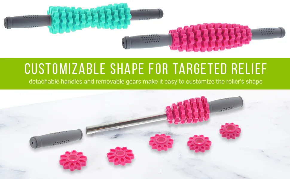 Nicole Miller Muscle Roller, 16.5" Body Massage Back Leg Muscle Roller Stick for Relief Muscle Soreness (Teal) - roller sticks