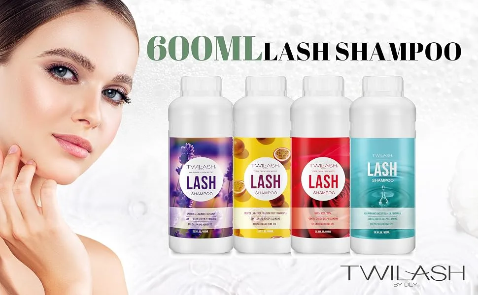 600ml Lash Shampoo Bulk Eyelash Cleanser for Extensions Safe Makeup Remover Non-irritating or Burning Formula Eyelid Foaming Cleanser Best for Professional Salon and Home Use (Unscented) - product information 8