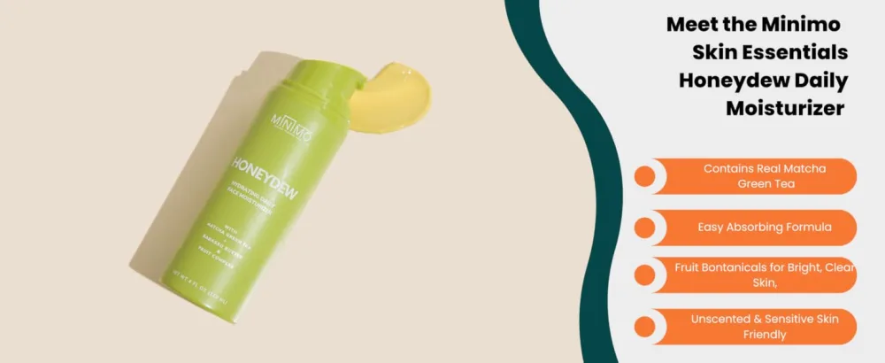 Minimo Skin Essentials Honeydew Matcha Green Tea Face Moisturizer - Lightweight Silky Moisturizer for Daily Use - 4 fl oz - minimo honeydew moisturizer