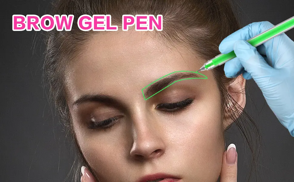Brow Mapping Pen 3 Colors Eyebrow Lip Positioning Pen Brow Gel Pen for Brow Mapping Microblading Eyebrow Marker Pen Eyebrow Permanent Makeup Position Mapping Mark Tools - brow gel pen