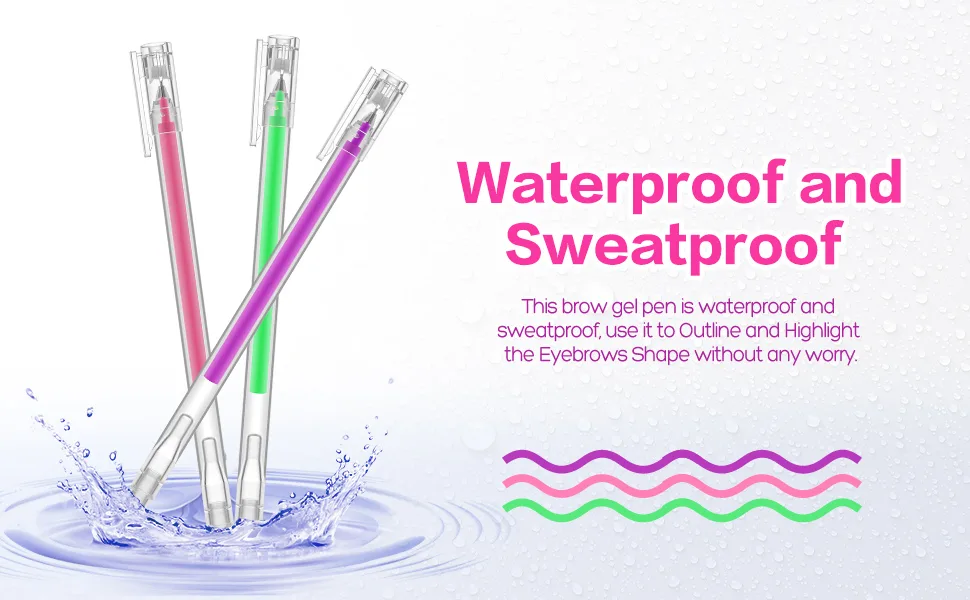 Brow Mapping Pen 3 Colors Eyebrow Lip Positioning Pen Brow Gel Pen for Brow Mapping Microblading Eyebrow Marker Pen Eyebrow Permanent Makeup Position Mapping Mark Tools - brow gel pen