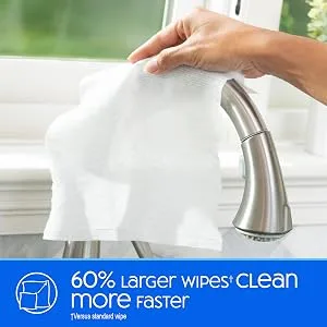Nice 'N Clean Disinfecting Surface Wipes 72ct | Cleans & Disinfects Home & Kitchen Surfaces | Lemon Scent 72 Count (Lemon Scent) - Larger wipes
