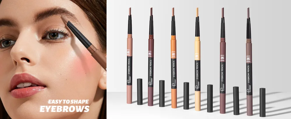 3 in 1 Eyebrow Pencil Just One Brow Pencil to Create Your Perfect Eyebrow Fine crafted eyebrow shape making eyebrows dense and lively Upgrade Design (Dark Brown) - eyebrow pencil