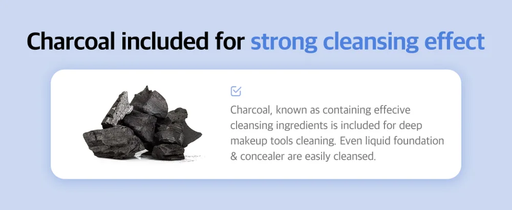 Solid Makeup Brush Cleaner 300+ Usage | Convenient Makeup Cleaner for Both Brushes & Puffs | Cosmetic Brush Cleaner Charcoal Included | Compact Size - studio17 makeup brush & puff cleanser cleaner compact size usage easy charcoal